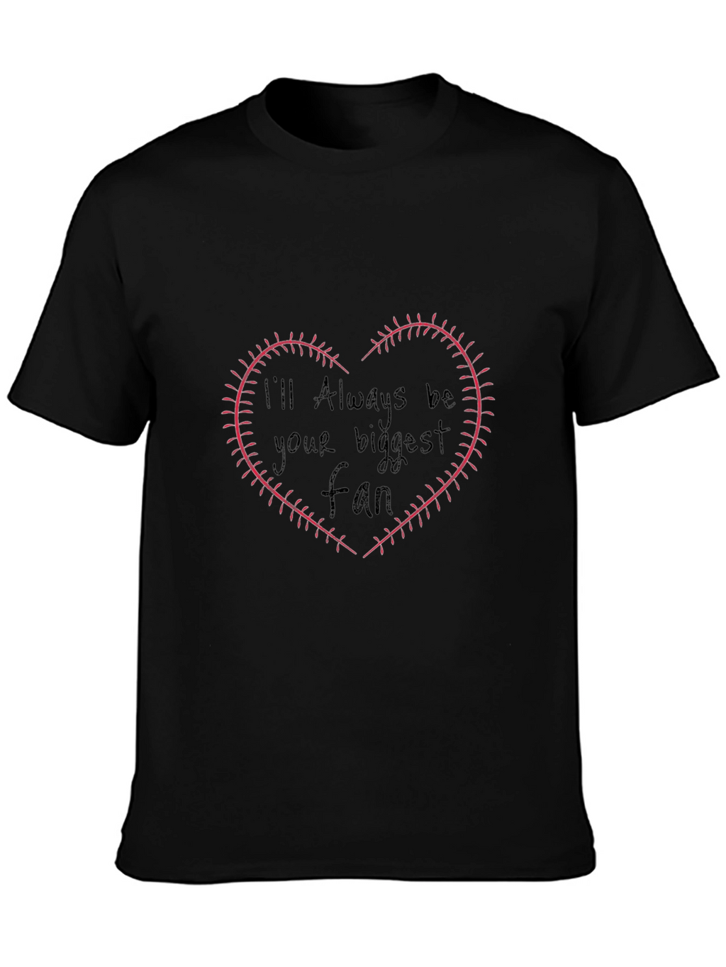 Baseball Fan Heart Stitch T-Shirt