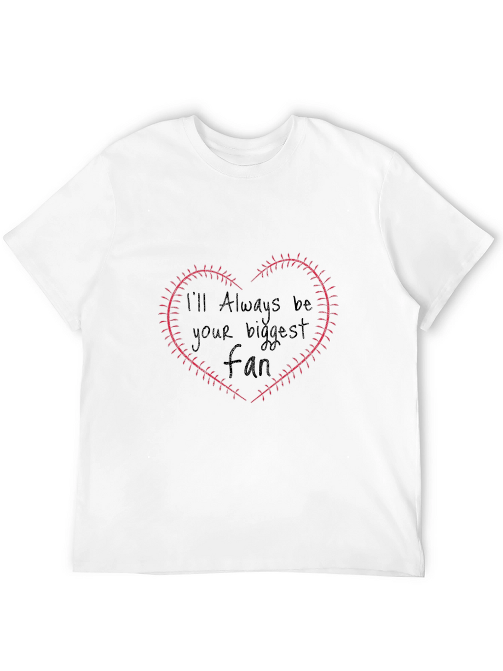 Baseball Fan Heart Stitch T-Shirt