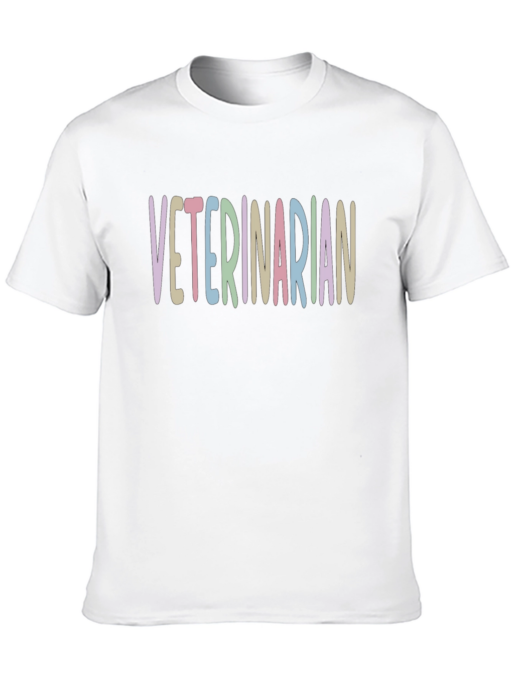 Veterinarian T-Shirt - Pastel Word Design
