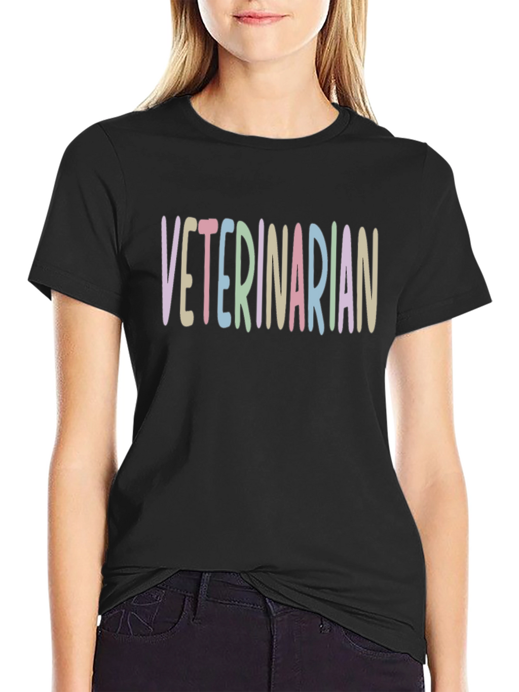 Veterinarian T-Shirt - Pastel Word Design