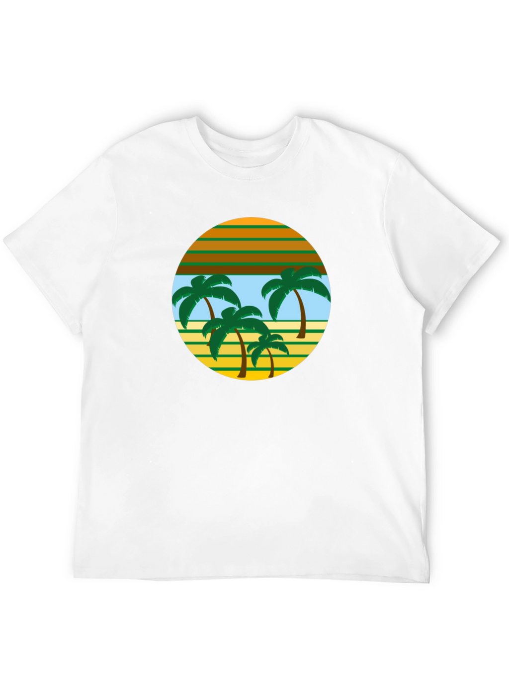 Retro Palm Tree Graphic Tee - Black
