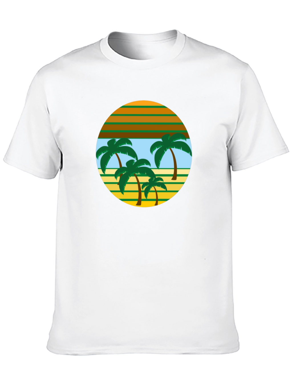 Retro Palm Tree Graphic Tee - Black