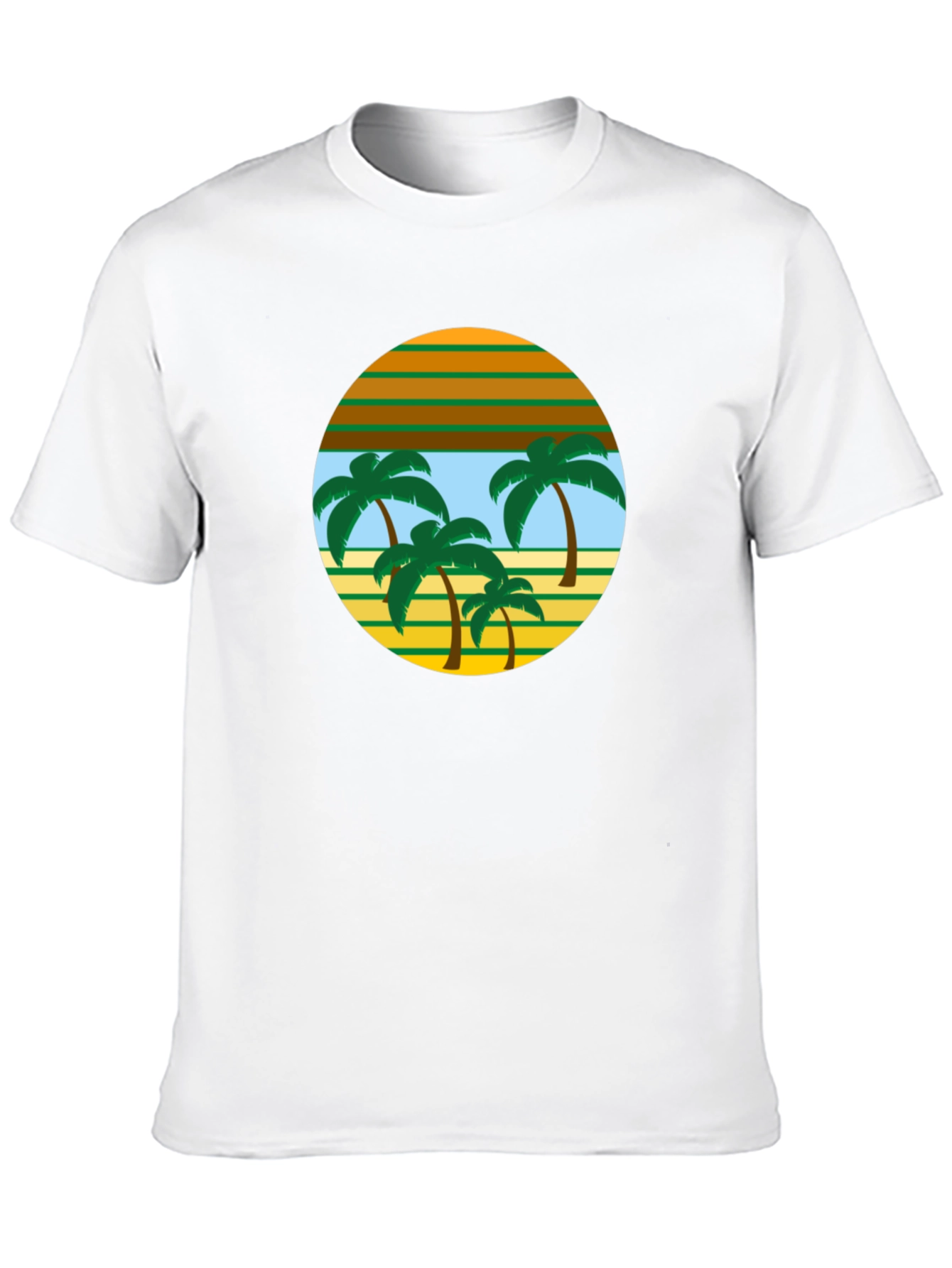Retro Palm Tree Graphic Tee - Black