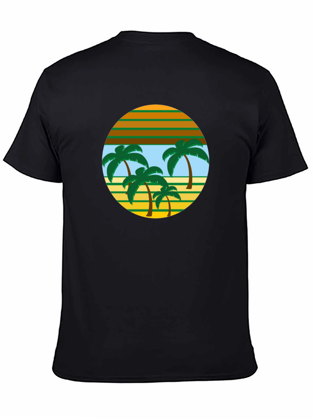 Retro Palm Tree Graphic Tee - Black