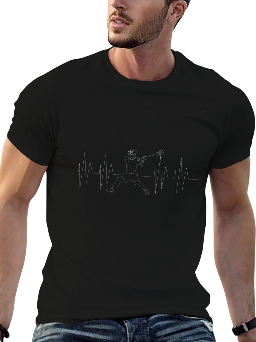 Lacrosse Heartbeat Black T-Shirt