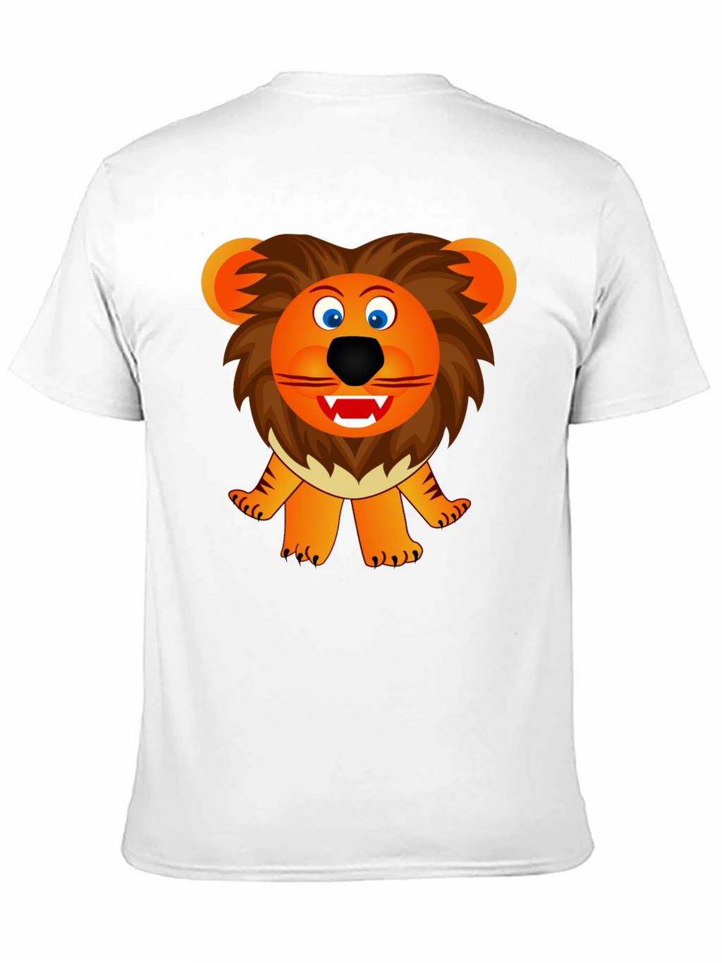Cartoon Lion Graphic Tee - Black Unisex T-Shirt