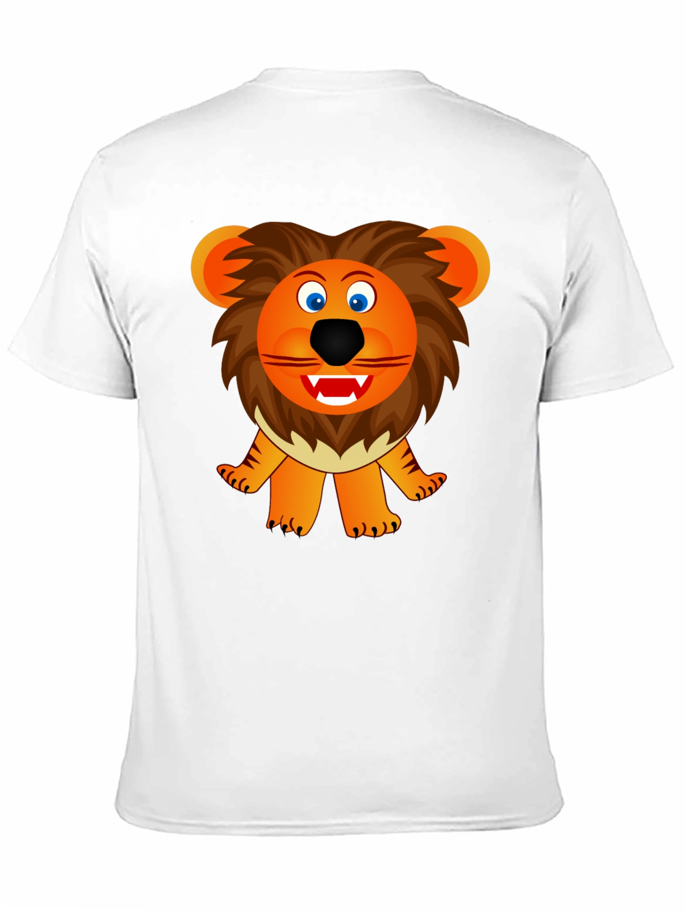 Cartoon Lion Graphic Tee - Black Unisex T-Shirt