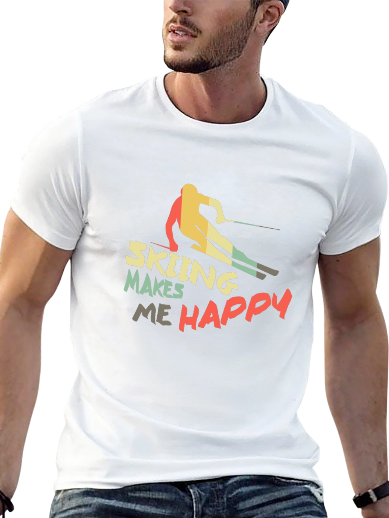 Skiing Makes Me Happy T-Shirt