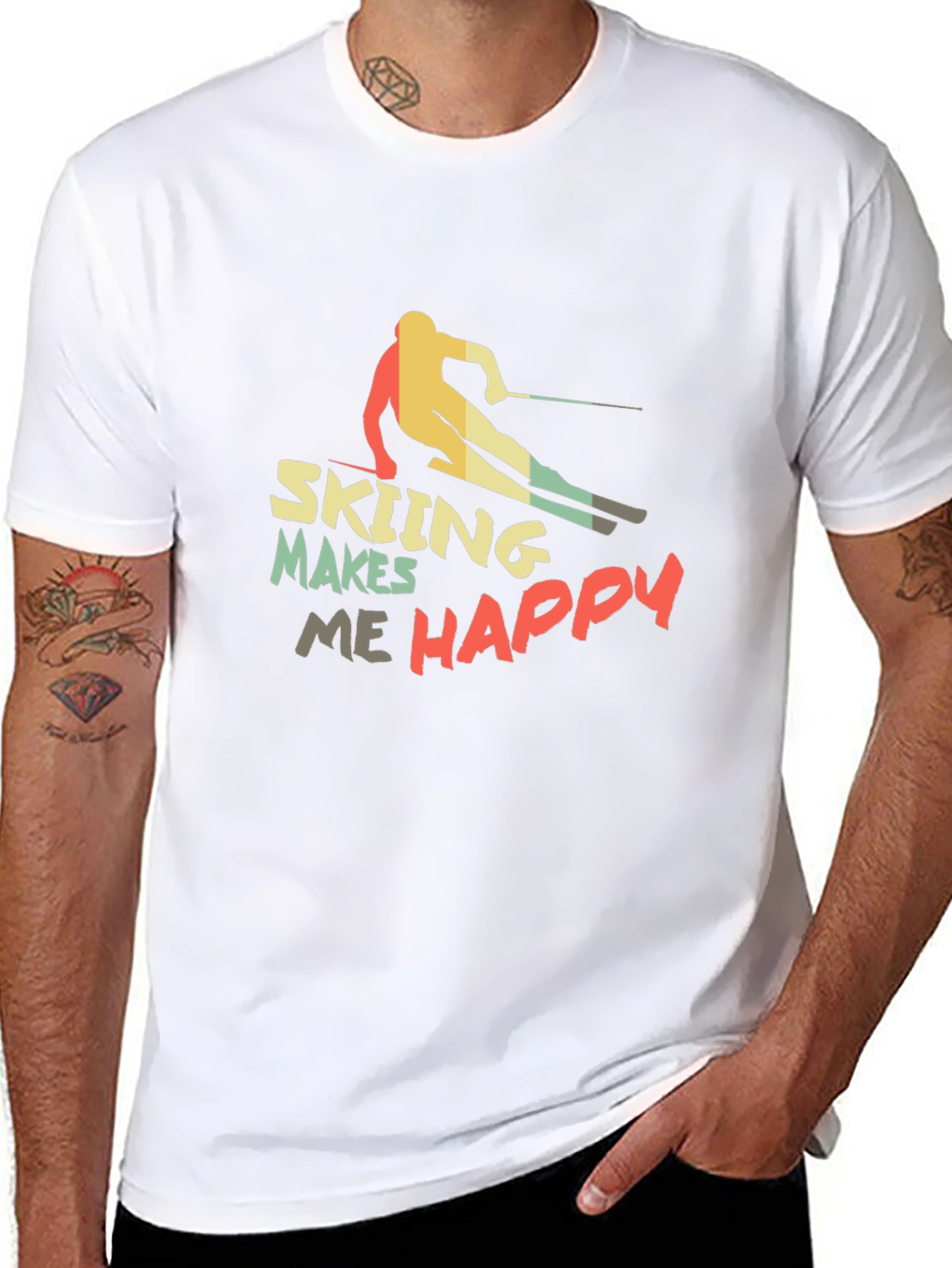 Skiing Makes Me Happy T-Shirt