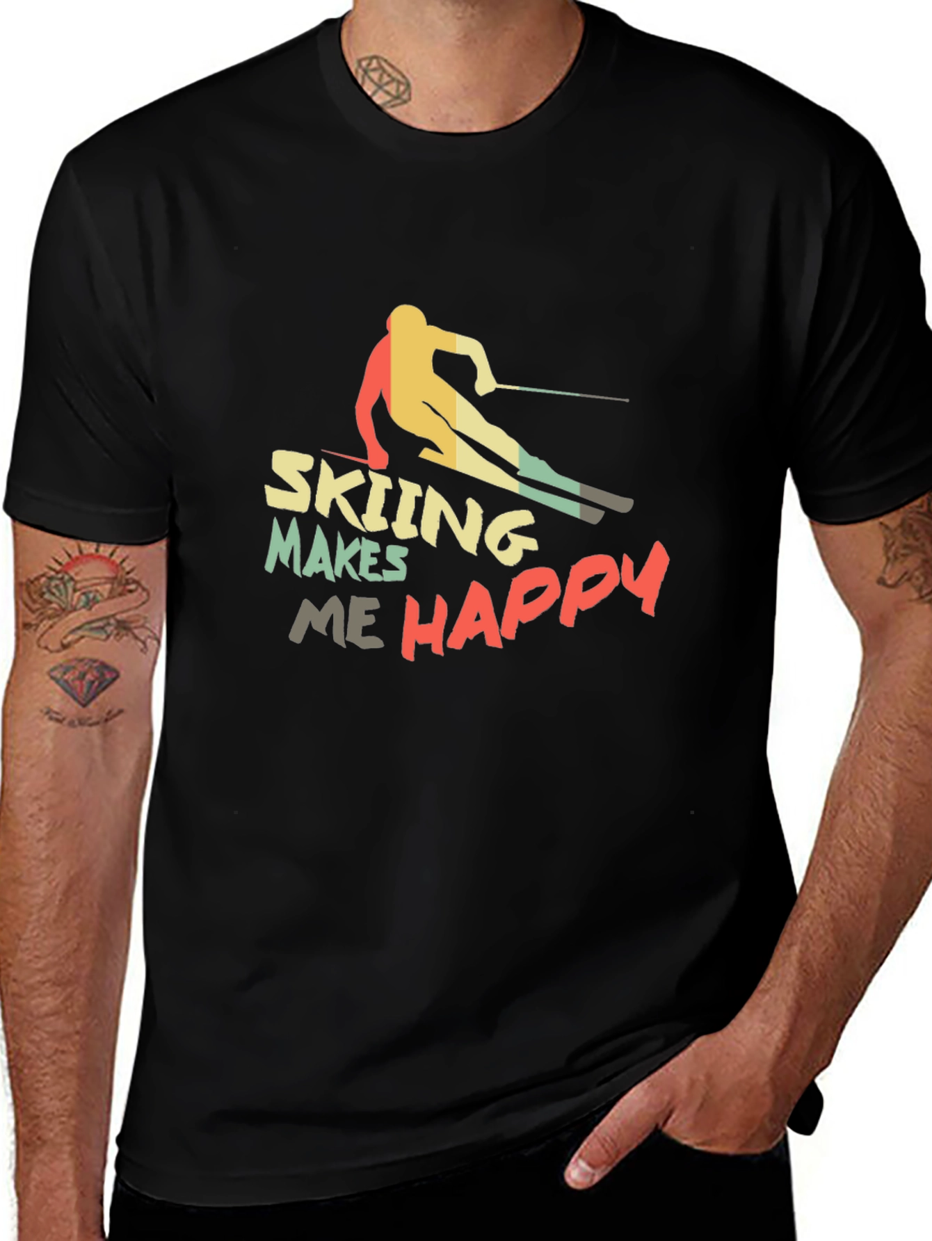Skiing Makes Me Happy T-Shirt
