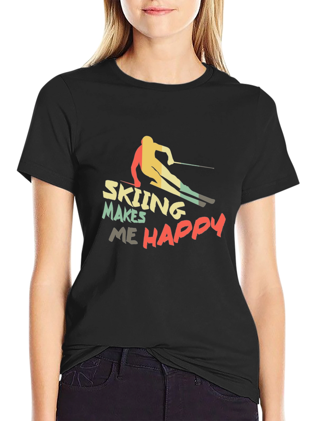 Skiing Makes Me Happy T-Shirt
