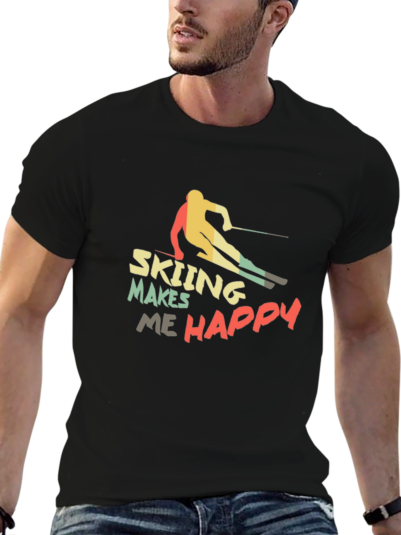 Skiing Makes Me Happy T-Shirt