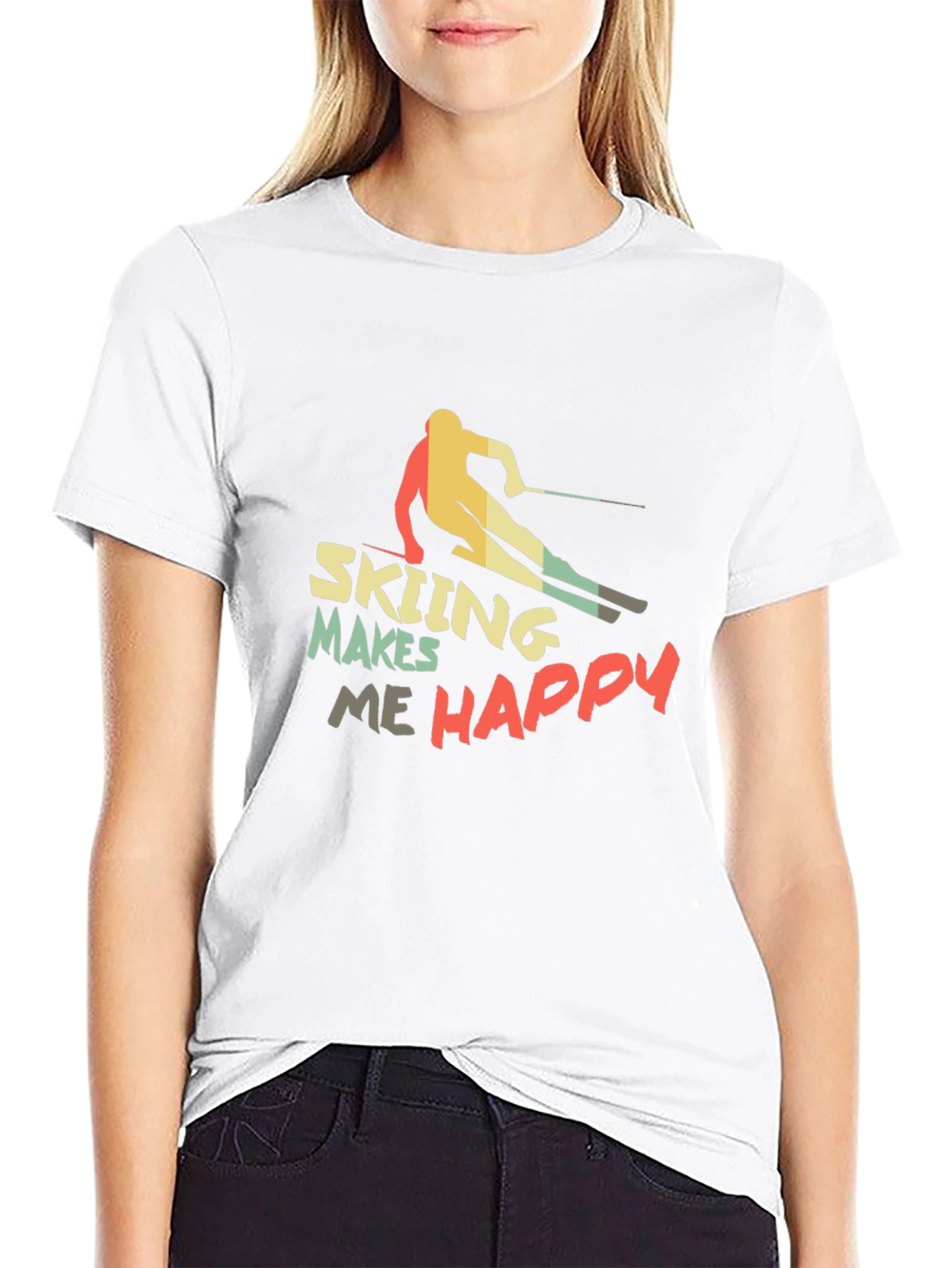 Skiing Makes Me Happy T-Shirt