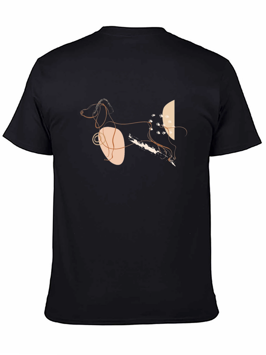 Abstract Dog Graphic T-Shirt - Stylish Modern