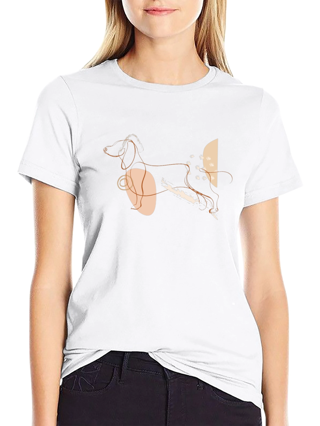 Abstract Dog Graphic T-Shirt - Stylish Modern