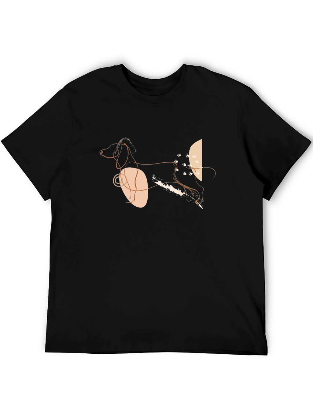 Abstract Dog Graphic T-Shirt - Stylish Modern