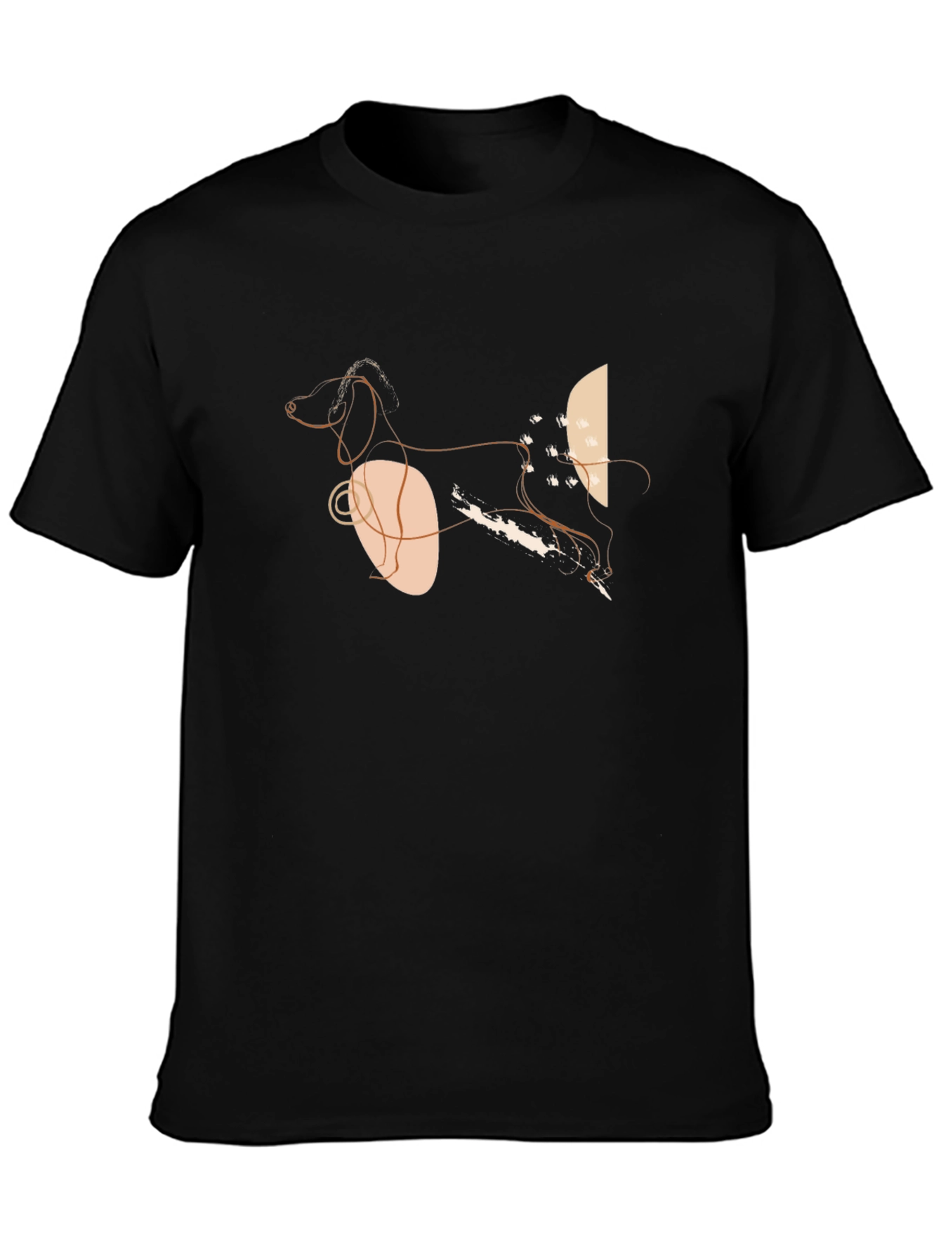 Abstract Dog Graphic T-Shirt - Stylish Modern
