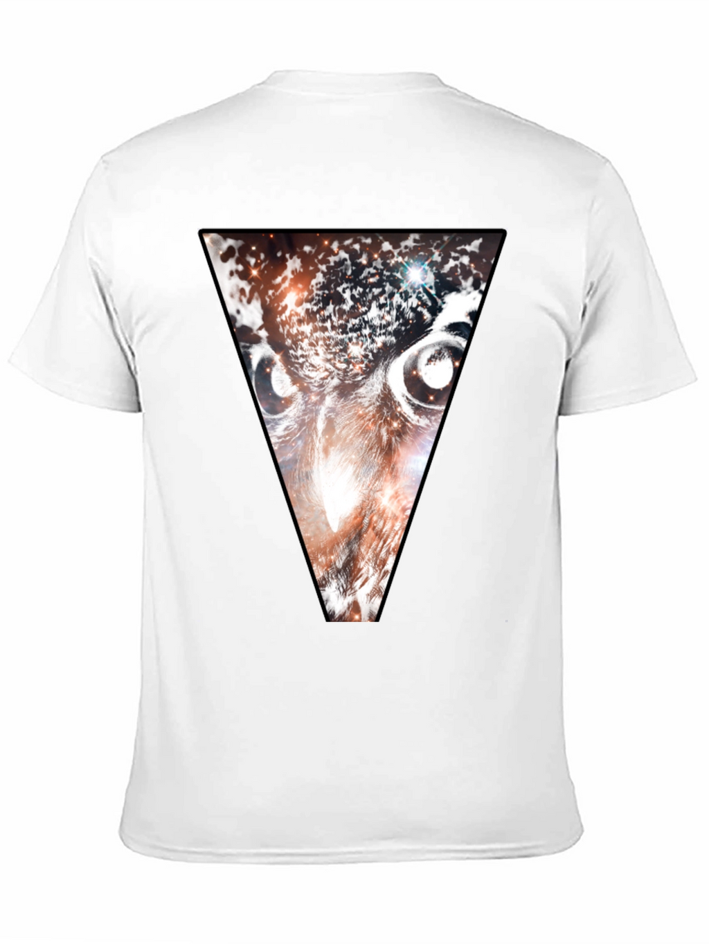 Cosmic Owl Triangle Graphic Tee - Black