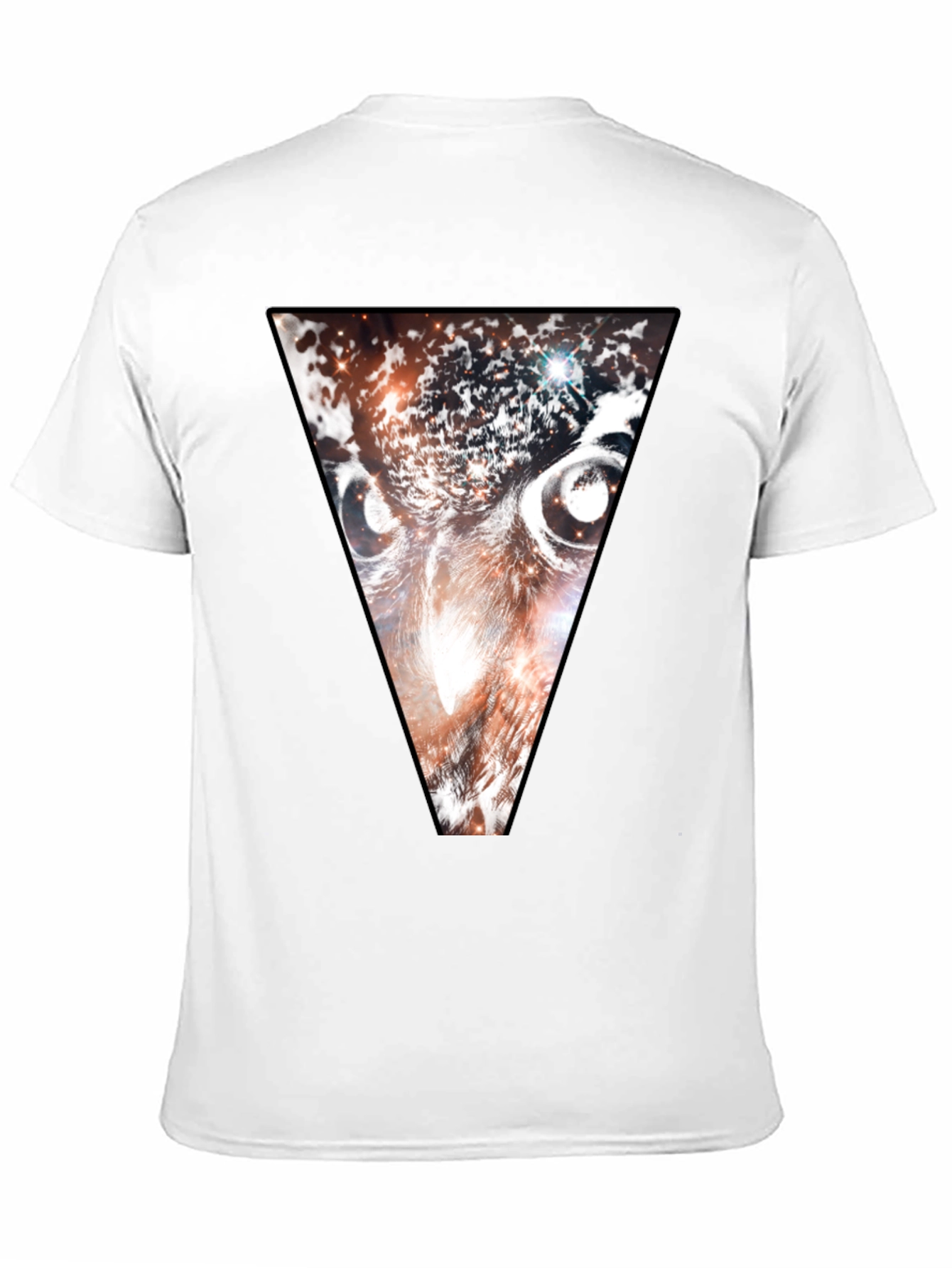 Cosmic Owl Triangle Graphic Tee - Black