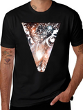 Cosmic Owl Triangle Graphic Tee - Black