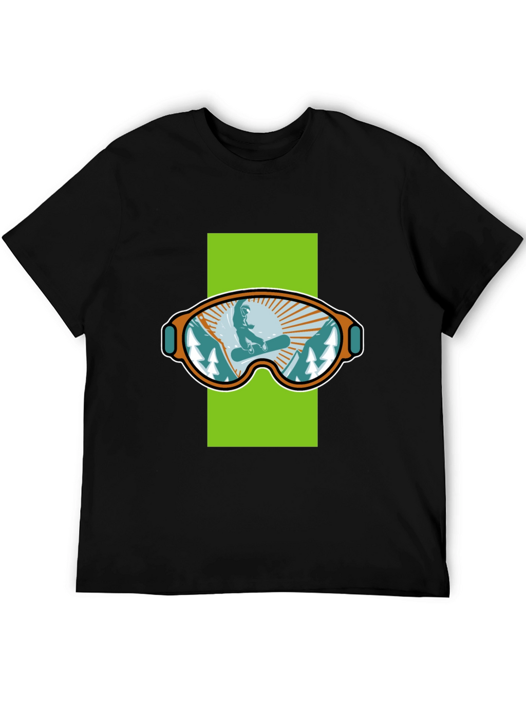 Snowboard Goggles Graphic Tee - Black