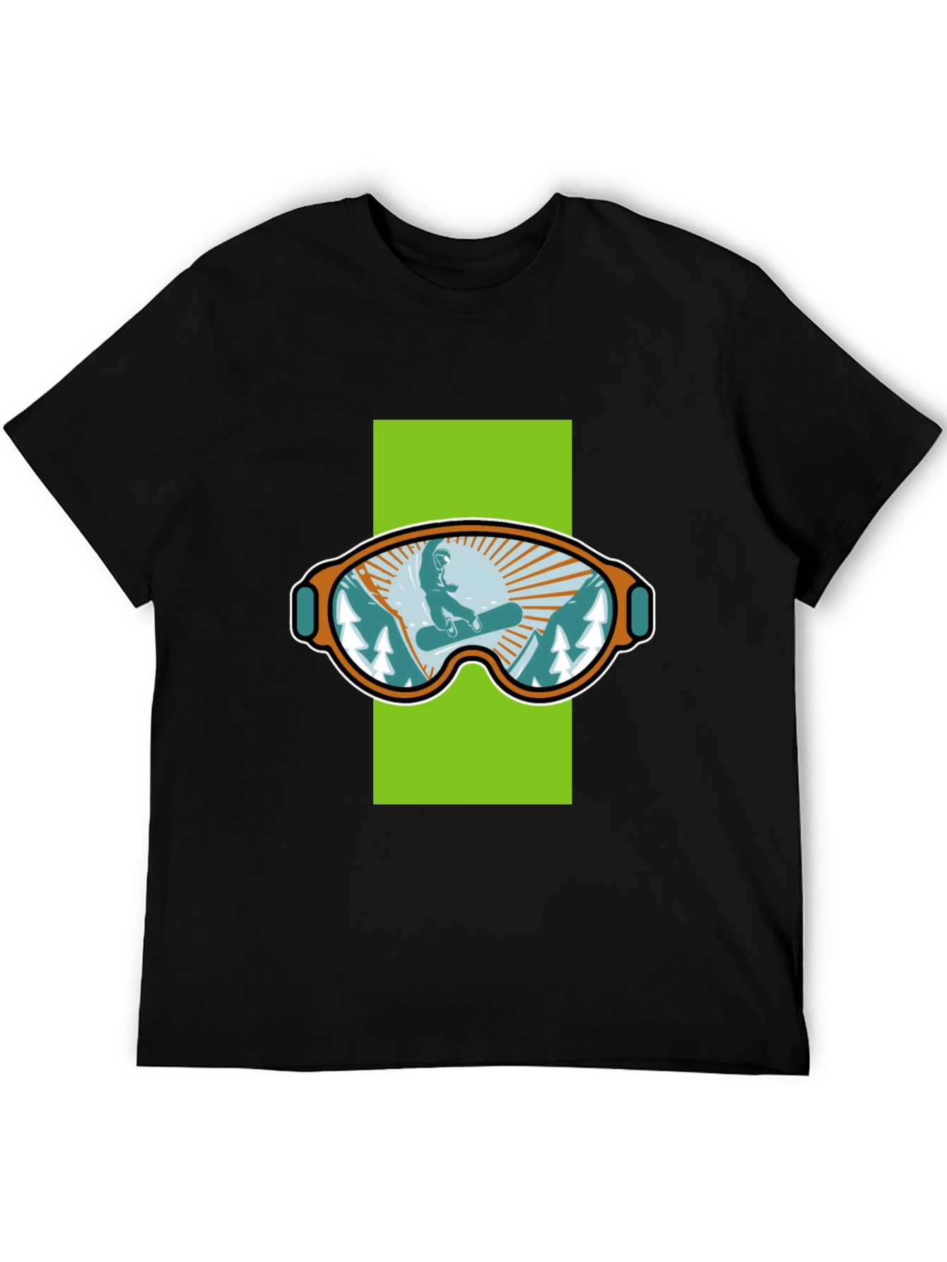 Snowboard Goggles Graphic Tee - Black
