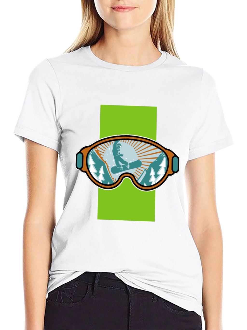 Snowboard Goggles Graphic Tee - Black