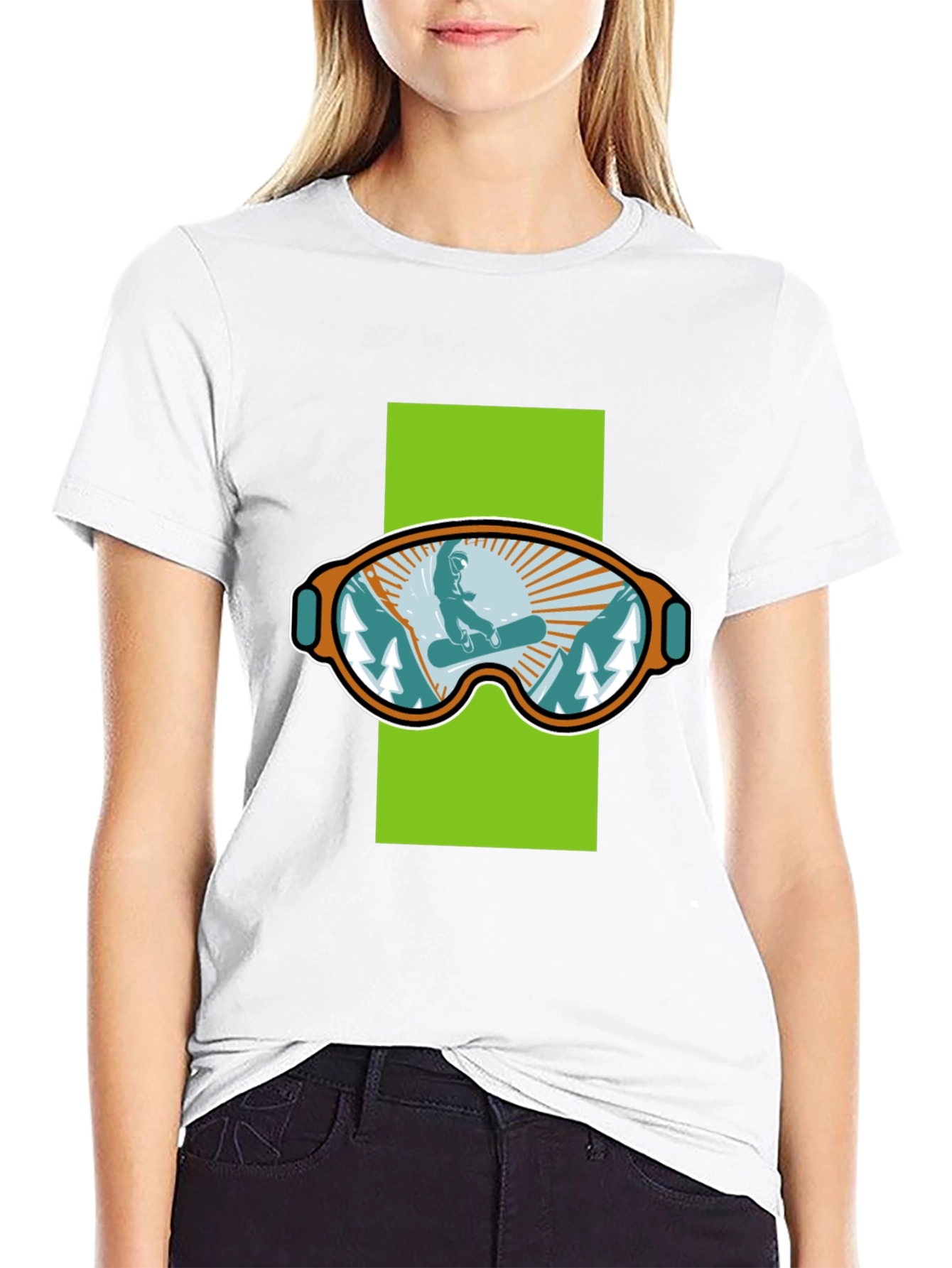 Snowboard Goggles Graphic Tee - Black