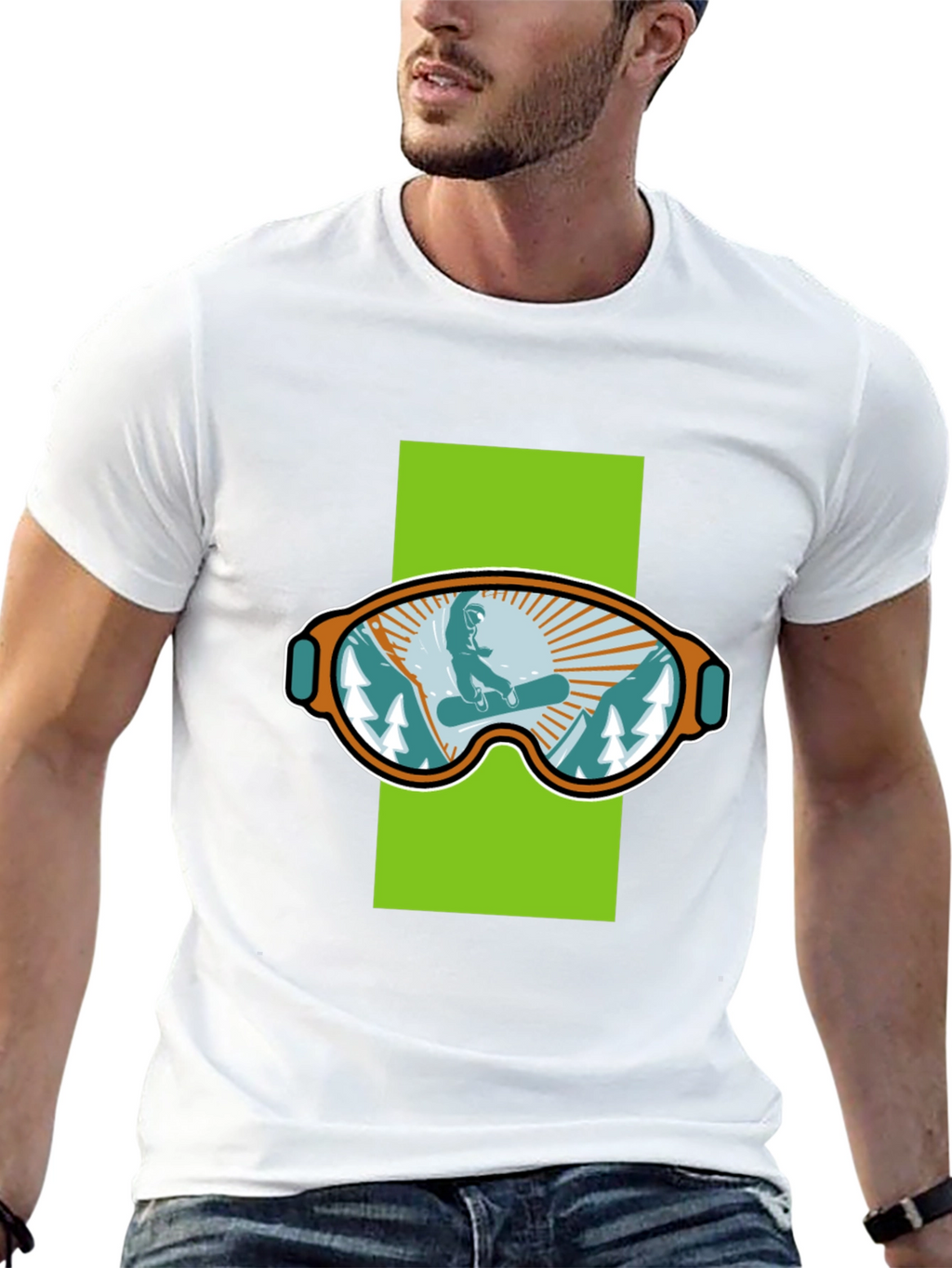 Snowboard Goggles Graphic Tee - Black