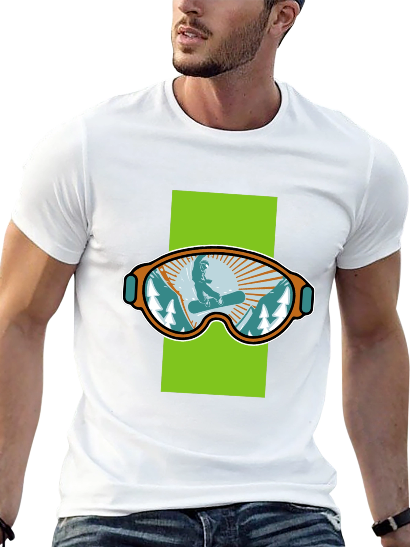 Snowboard Goggles Graphic Tee - Black