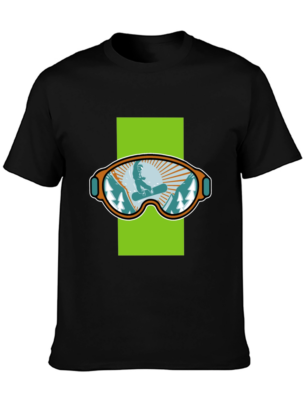 Snowboard Goggles Graphic Tee - Black