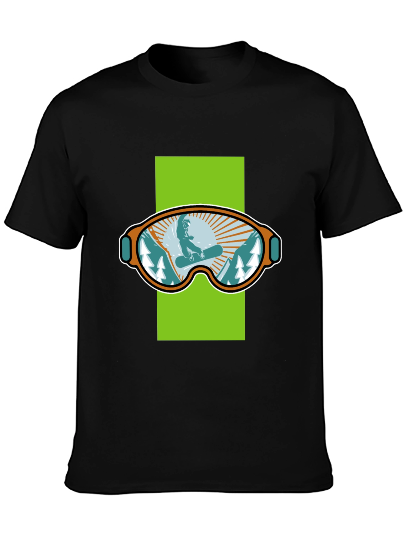 Snowboard Goggles Graphic Tee - Black
