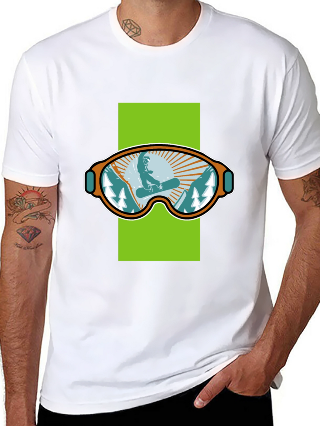 Snowboard Goggles Graphic Tee - Black