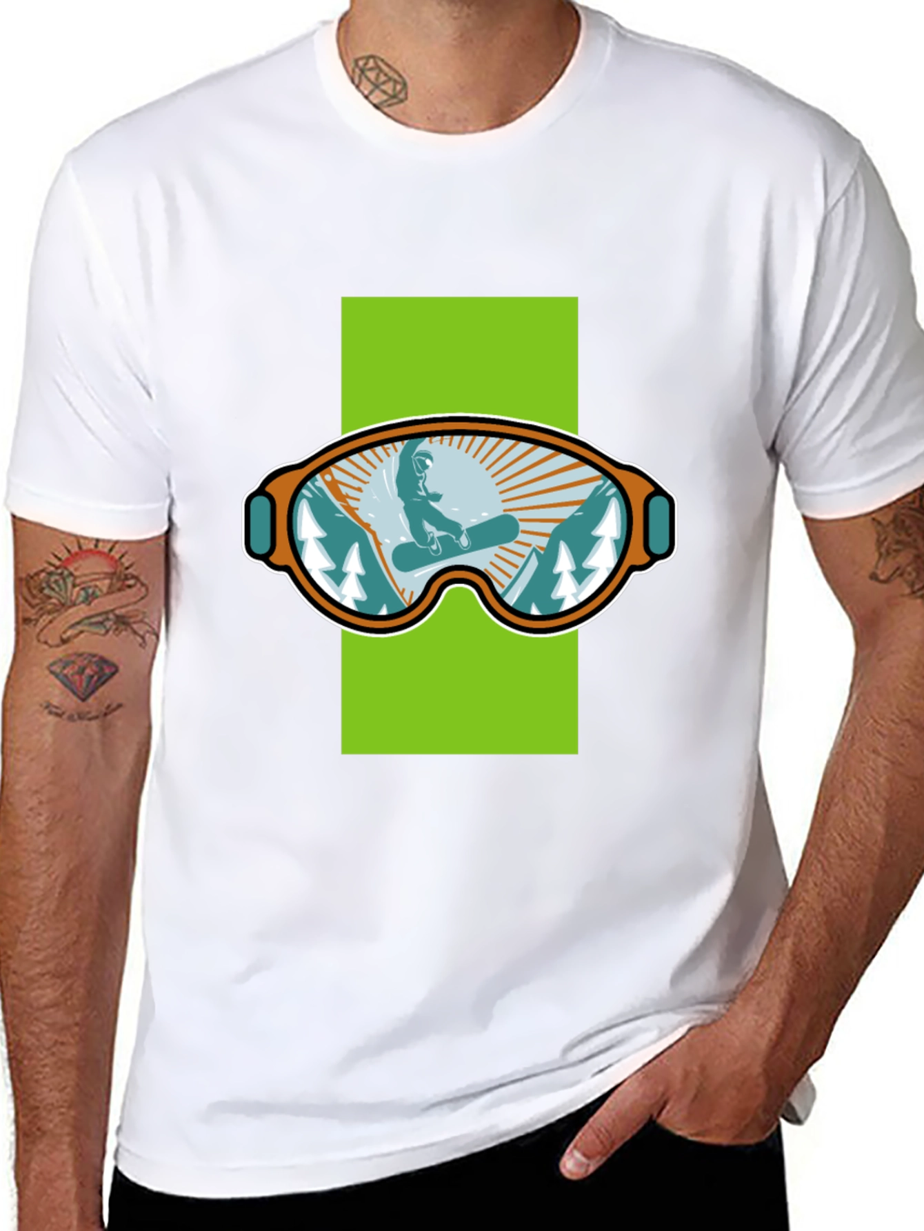 Snowboard Goggles Graphic Tee - Black