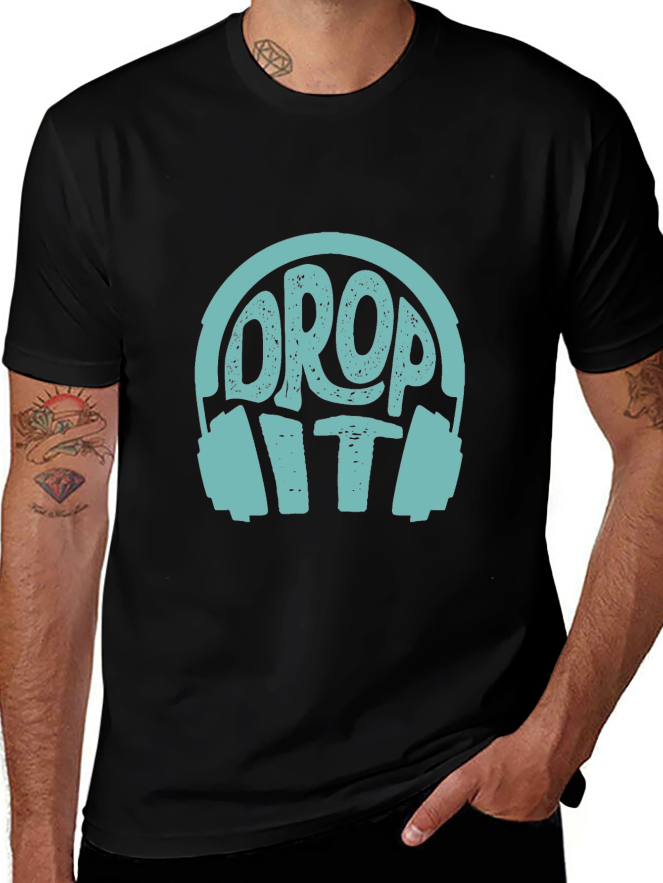Drop It! Graphic T-Shirt - Cool DJ Headphone Tee