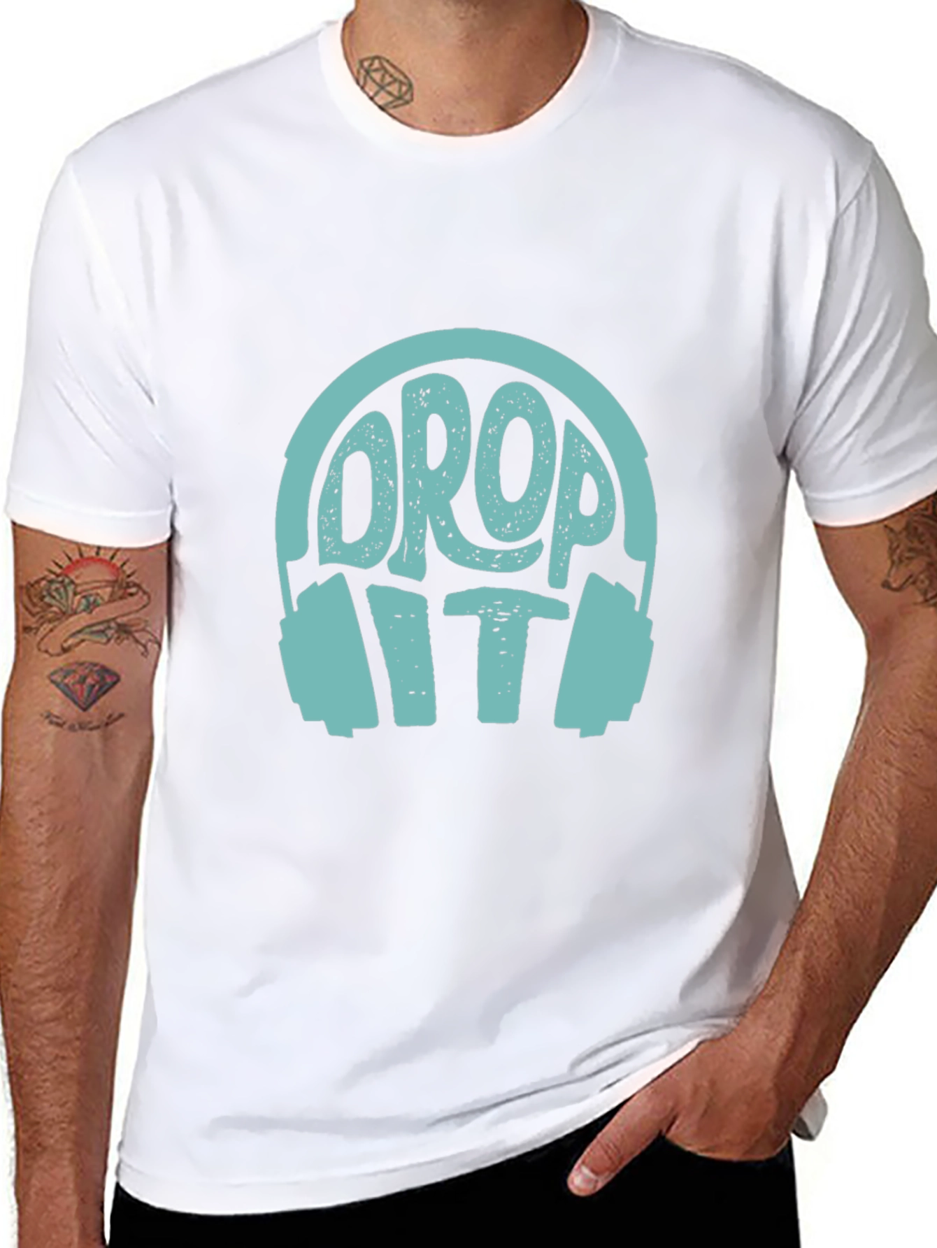 Drop It! Graphic T-Shirt - Cool DJ Headphone Tee