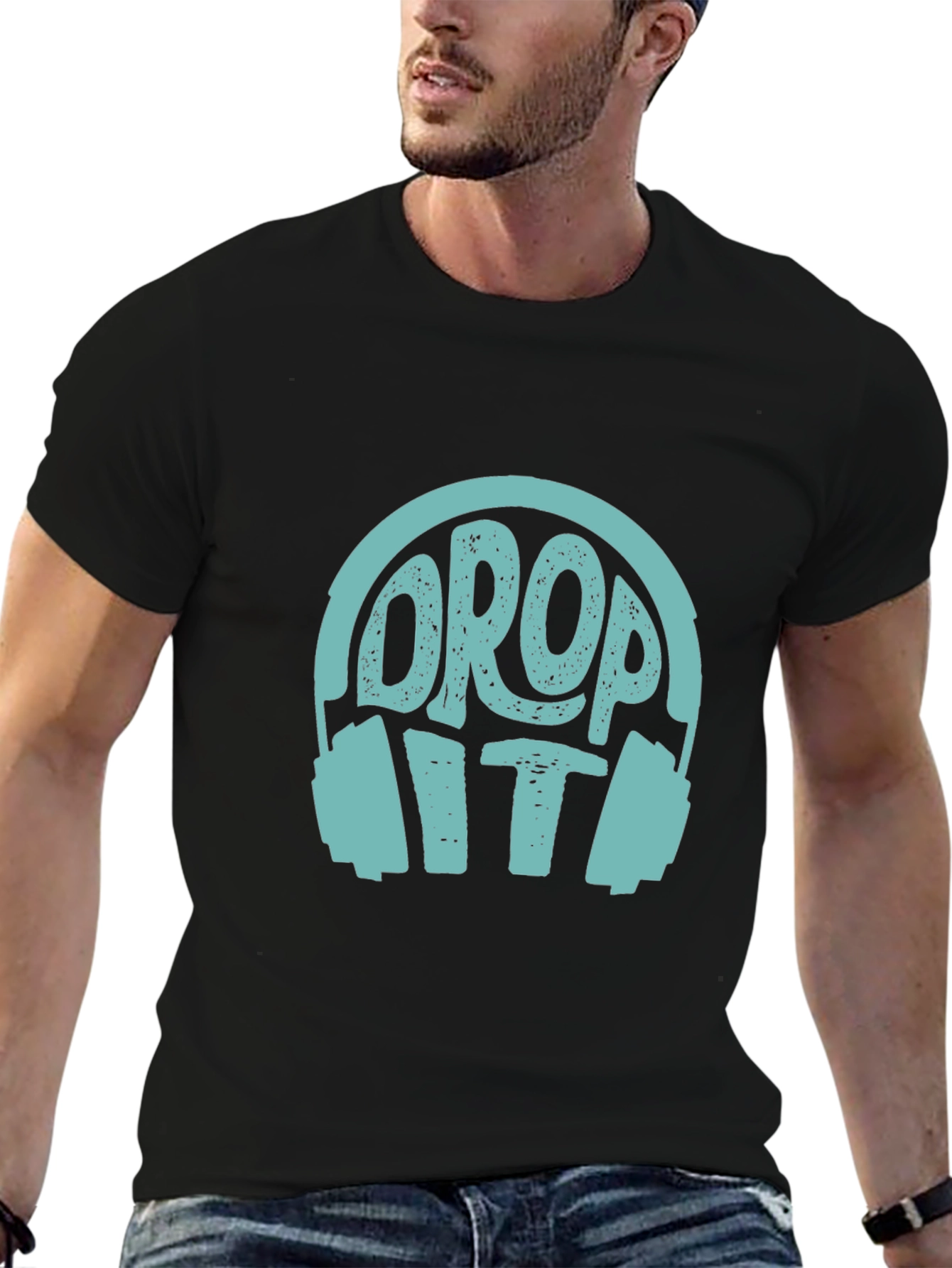 Drop It! Graphic T-Shirt - Cool DJ Headphone Tee