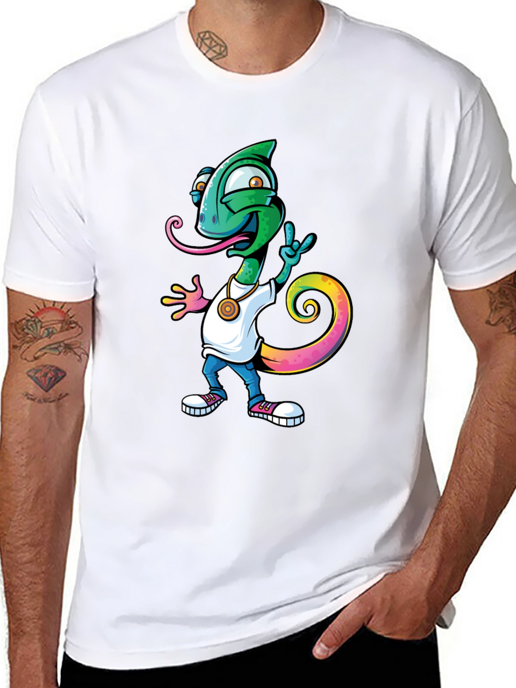 Cool Chameleon Graphic T-Shirt