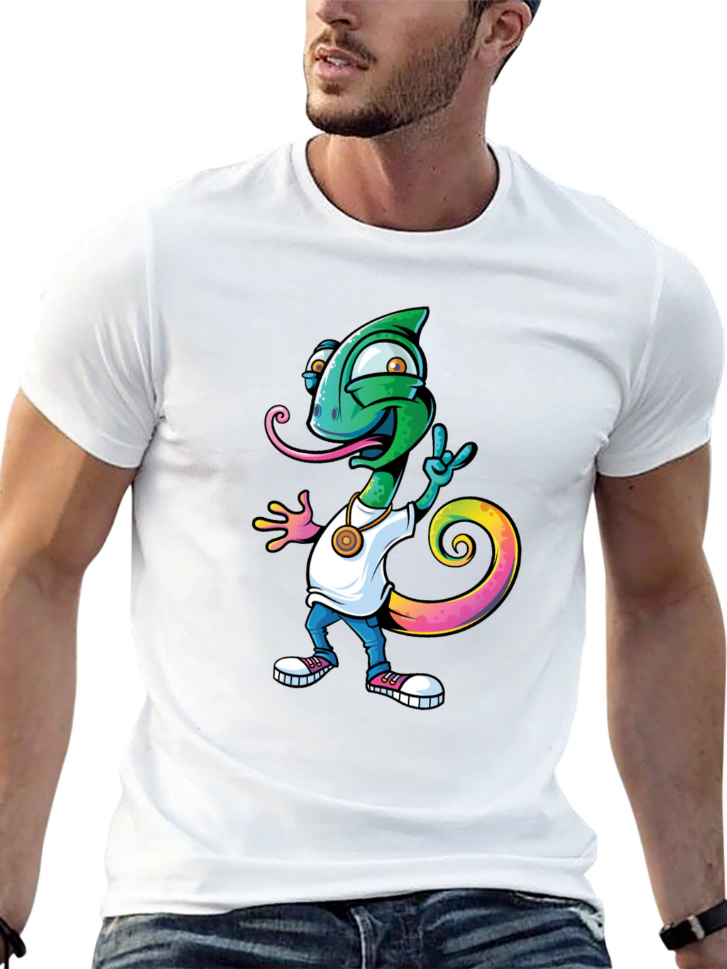 Cool Chameleon Graphic T-Shirt