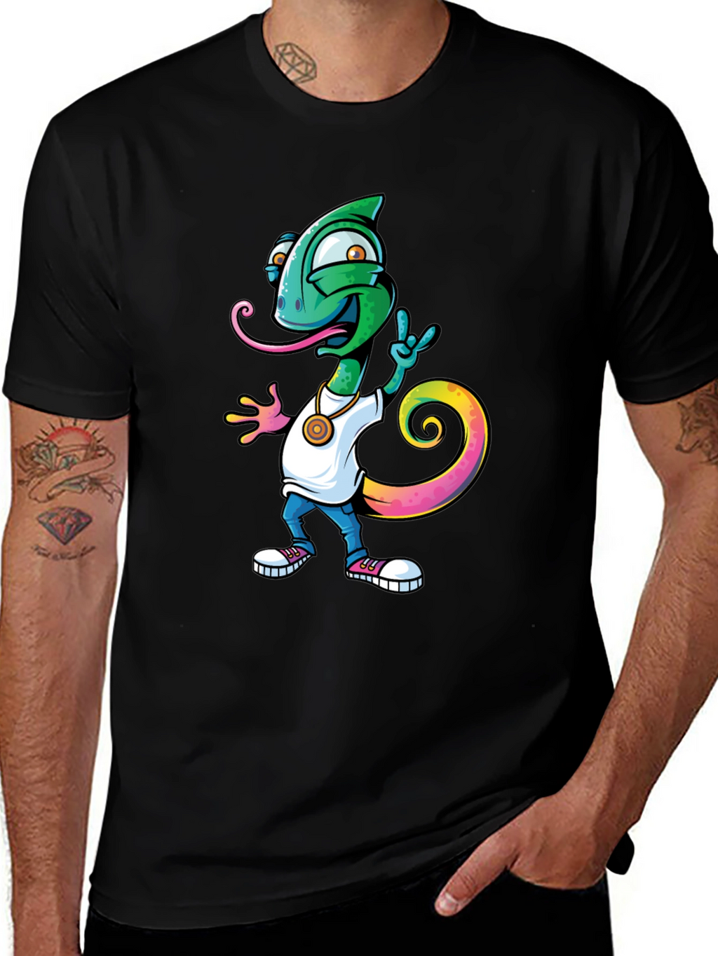 Cool Chameleon Graphic T-Shirt