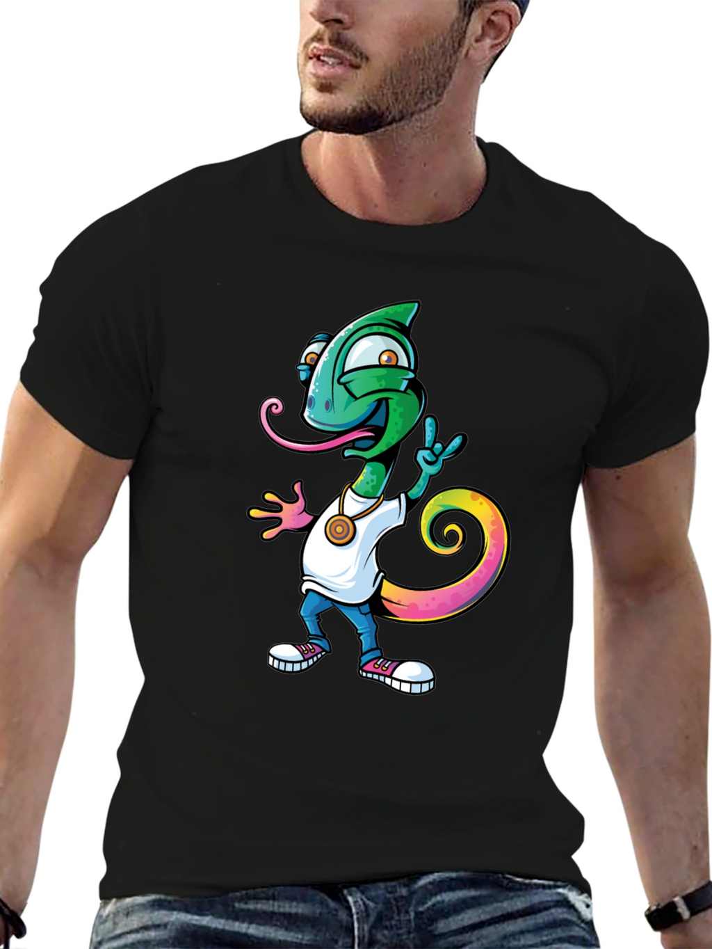 Cool Chameleon Graphic T-Shirt