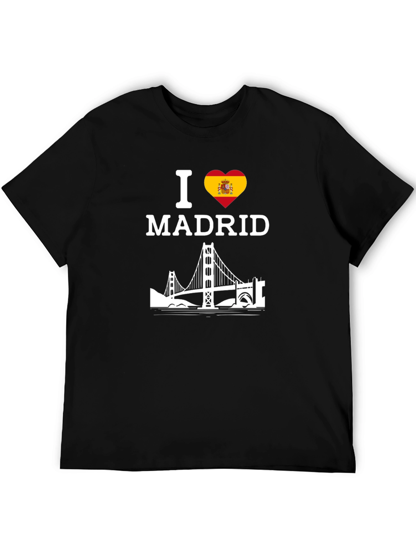 I Love Madrid T-Shirt with Spanish Flag Heart