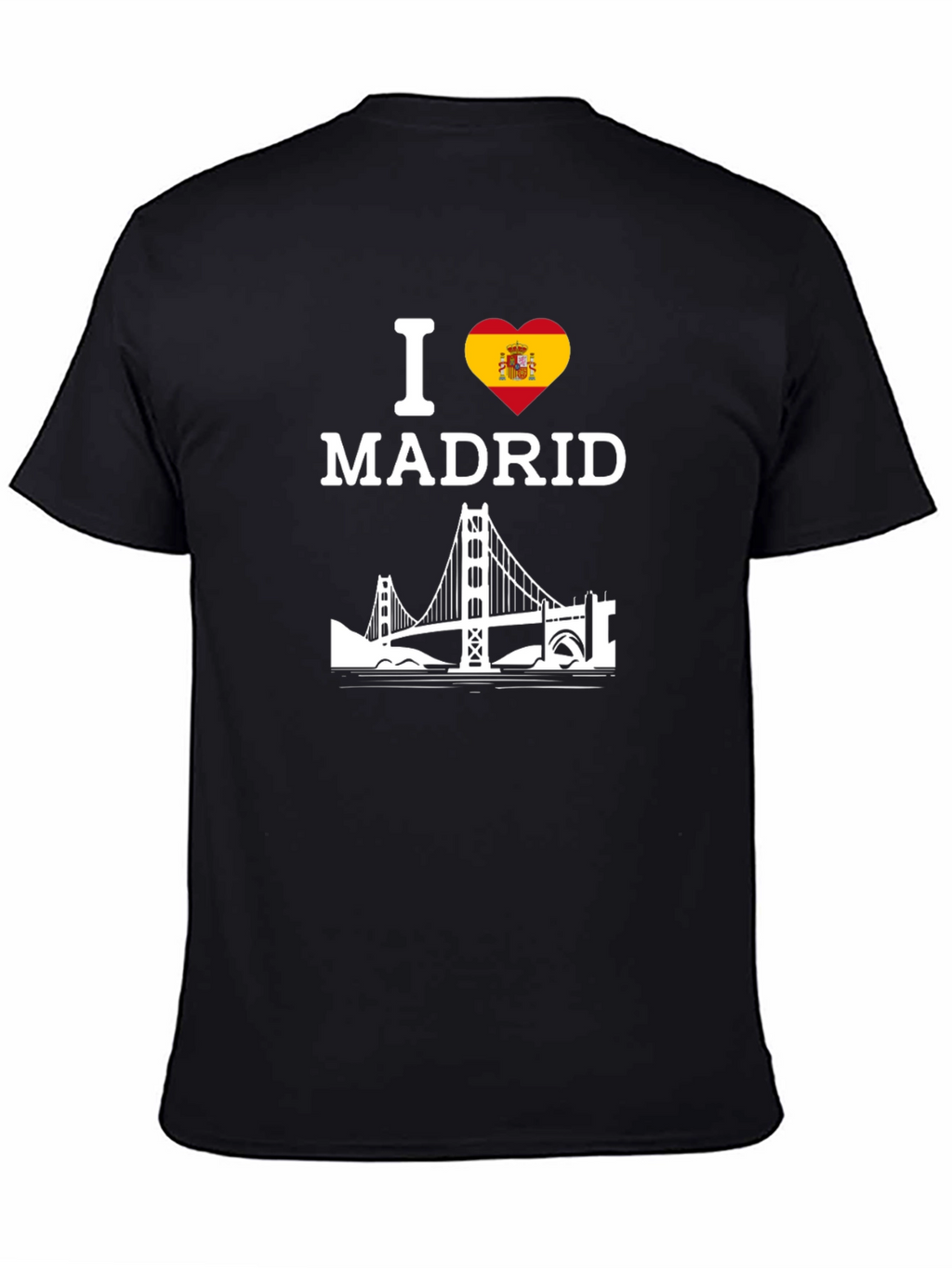 I Love Madrid T-Shirt with Spanish Flag Heart