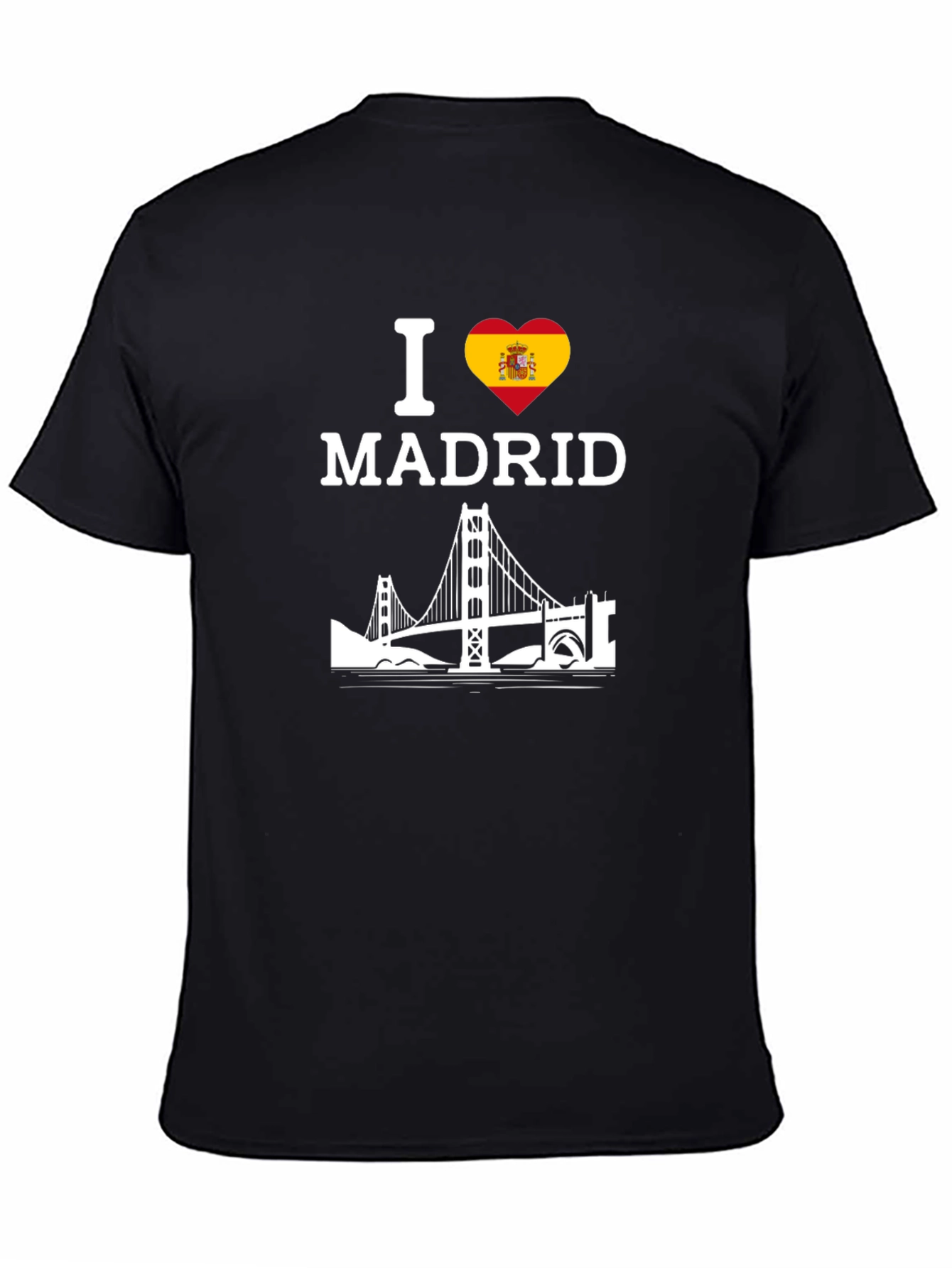 I Love Madrid T-Shirt with Spanish Flag Heart