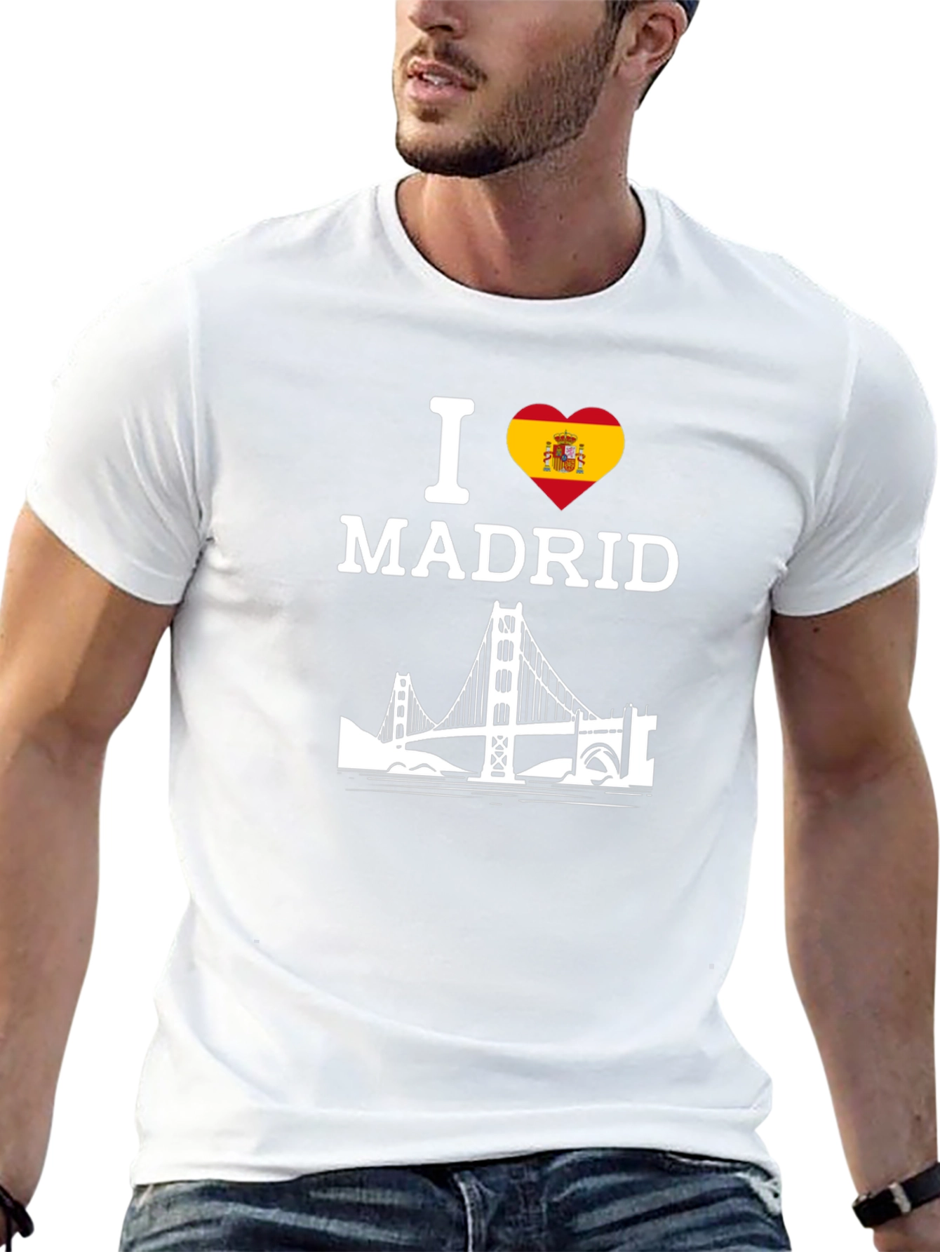 I Love Madrid T-Shirt with Spanish Flag Heart