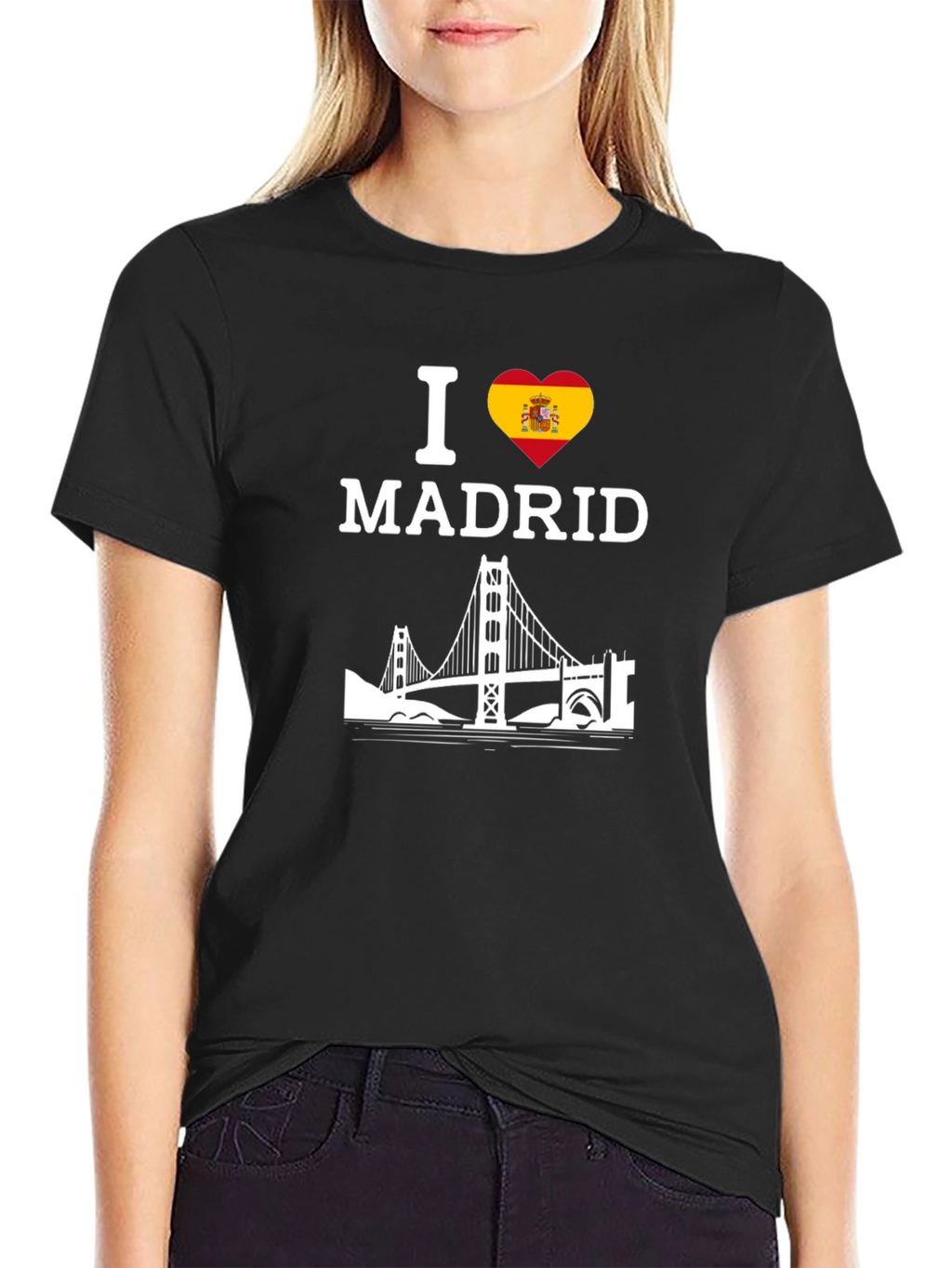 I Love Madrid T-Shirt with Spanish Flag Heart