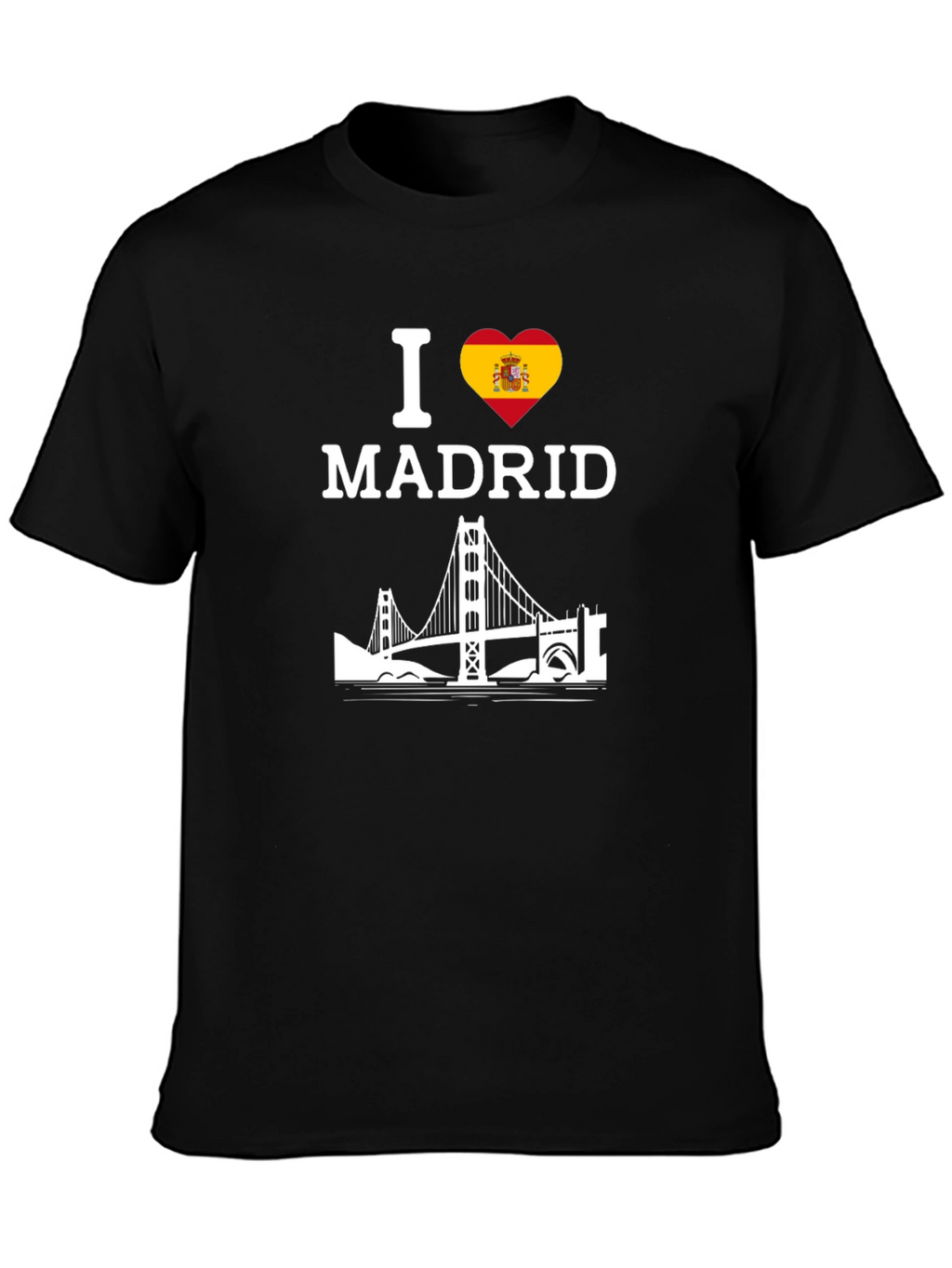 I Love Madrid T-Shirt with Spanish Flag Heart