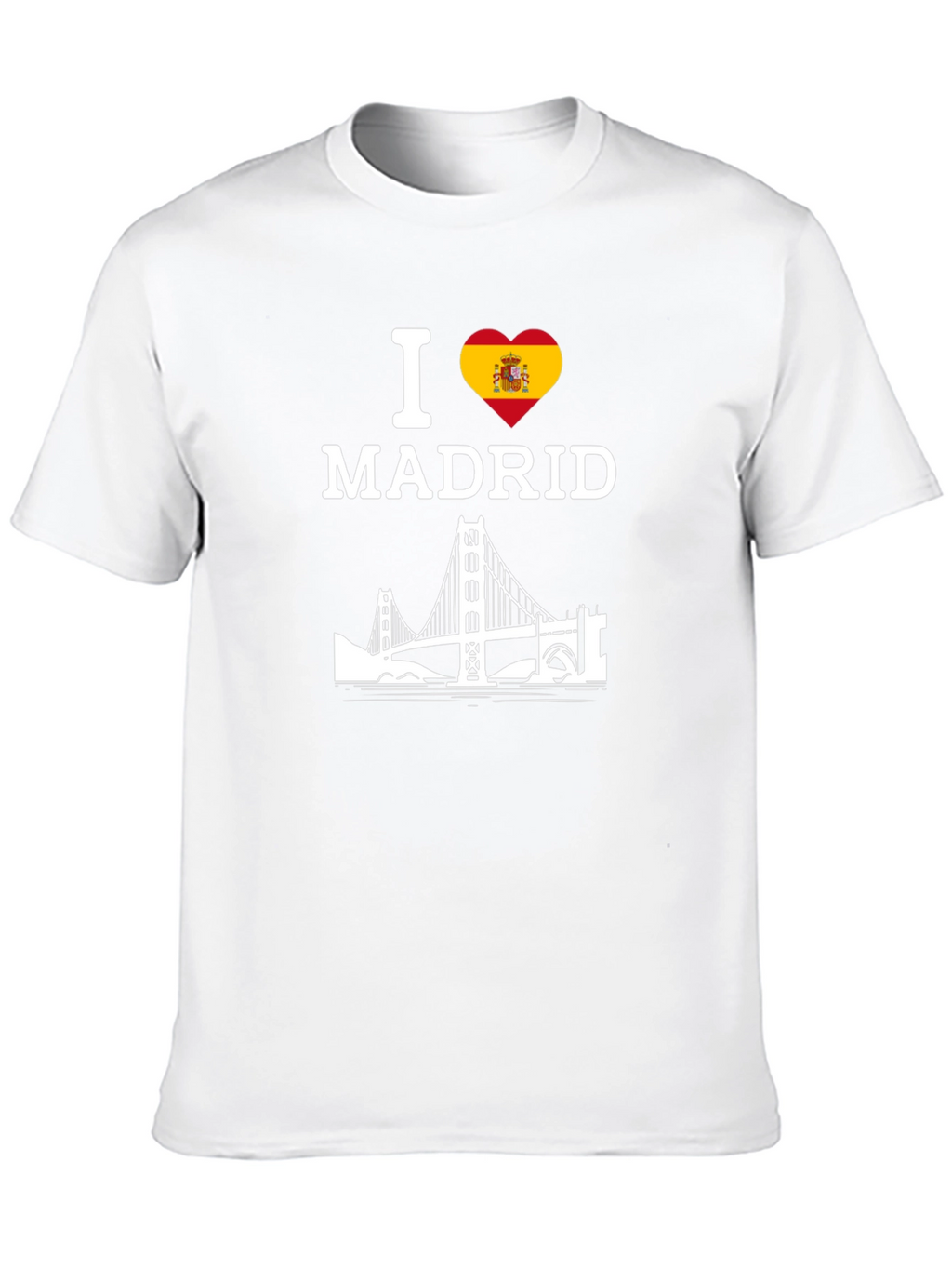 I Love Madrid T-Shirt with Spanish Flag Heart