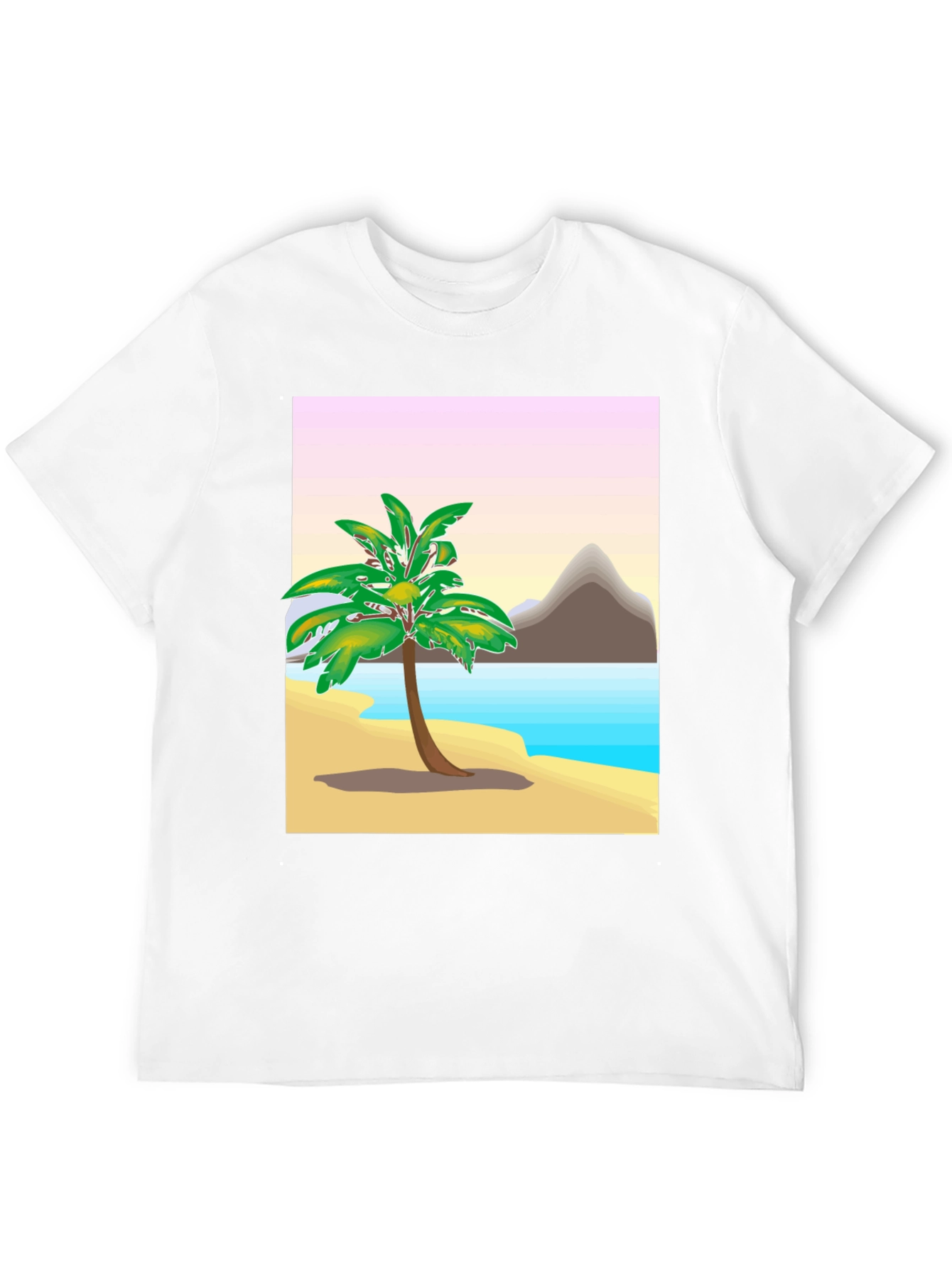 Tropical Island Graphic Tee - Black Cotton