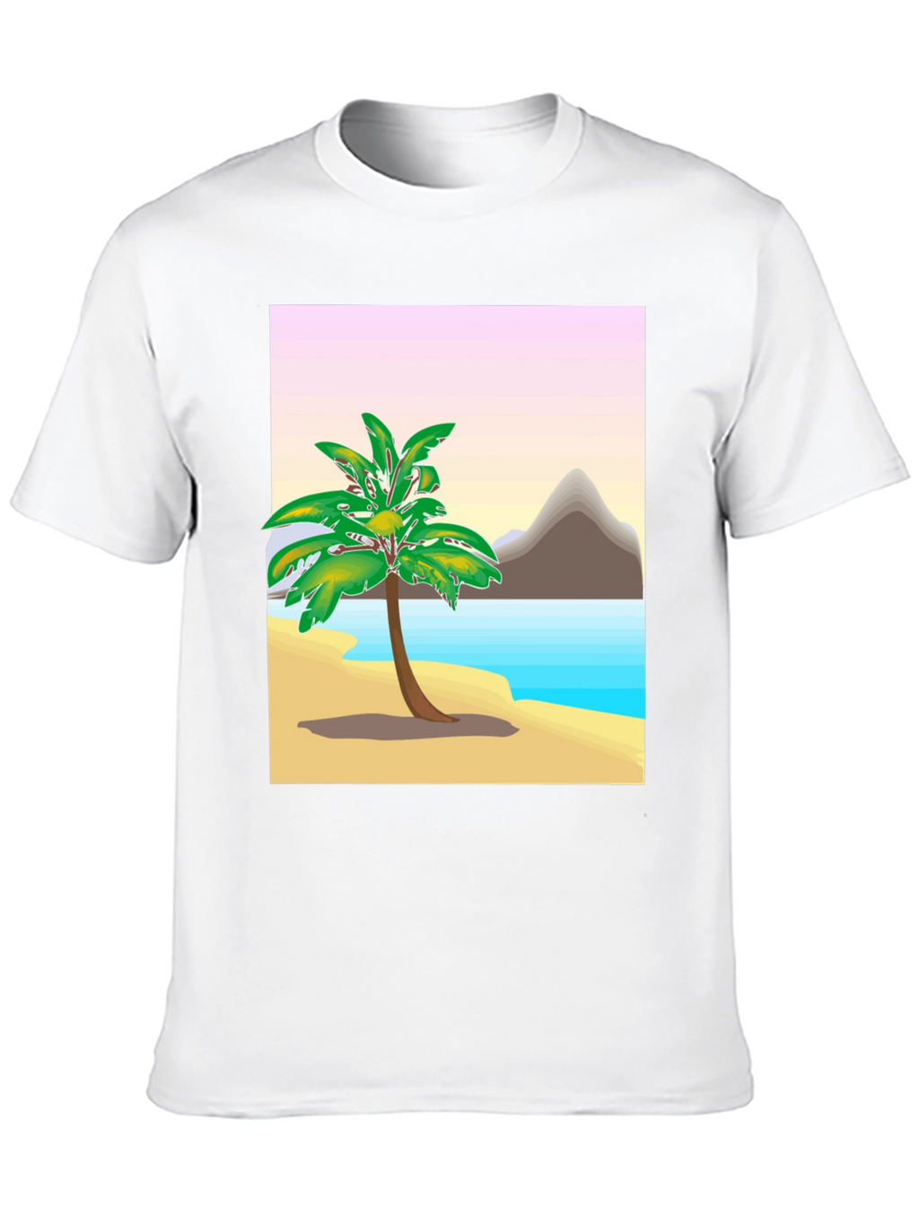 Tropical Island Graphic Tee - Black Cotton